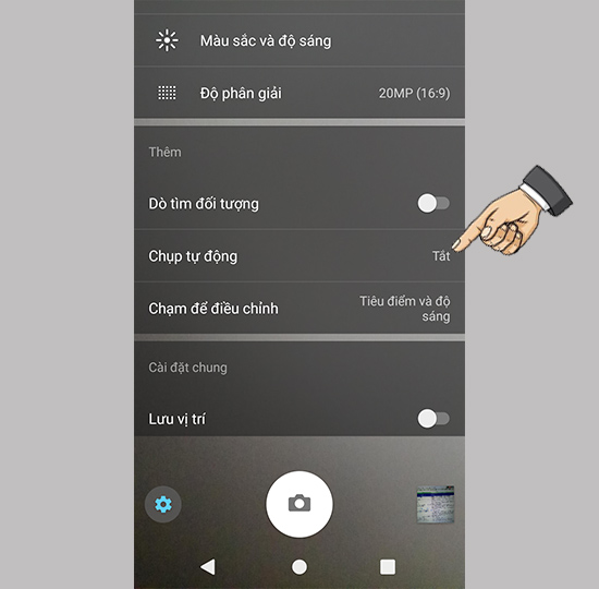 Chọn chụp tự động